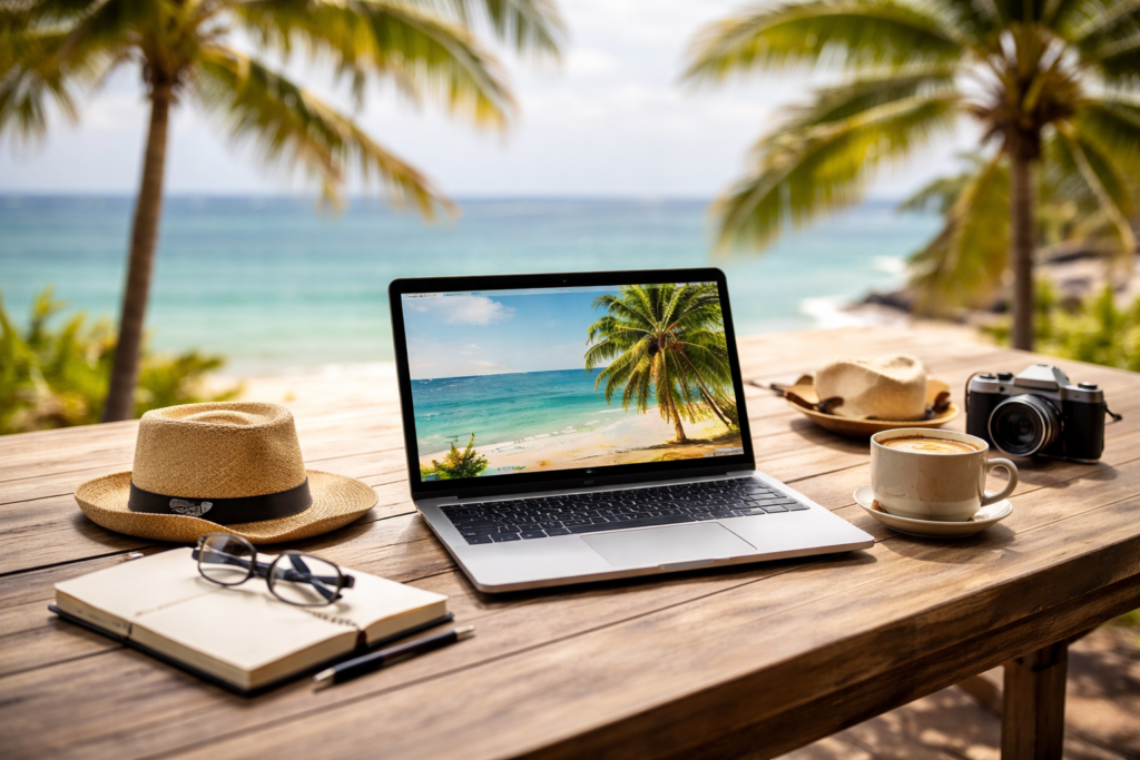 remote work lifestyle setup